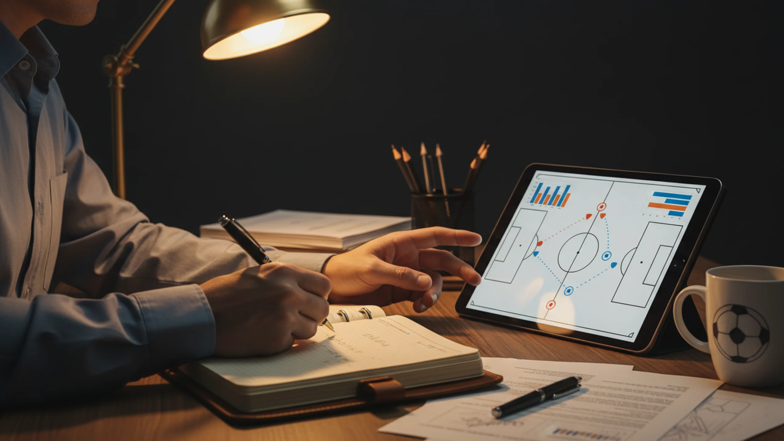 Person der analyserer fodbolddata og statistikker for at udvikle betting-strategi